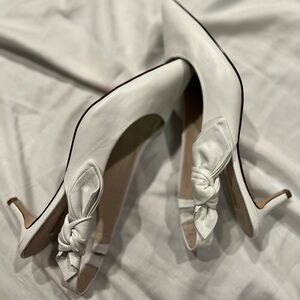 Louise et Cie White Heels with Bow Detail